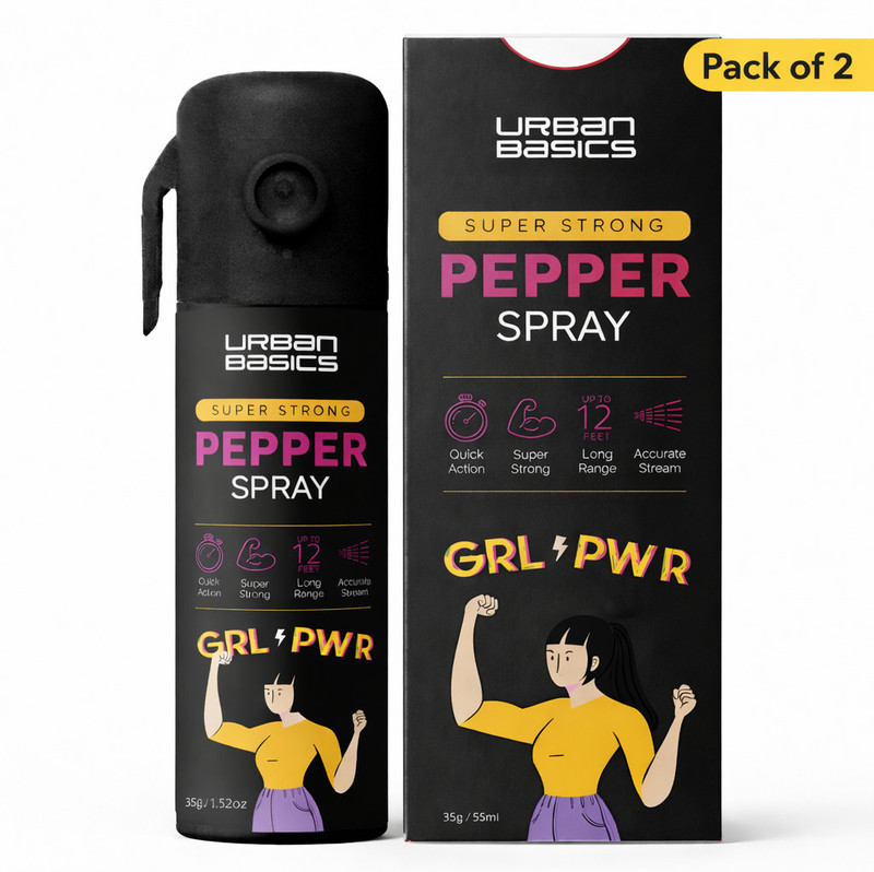 Urban Basics Ultra Strong Pepper Spray for Women Safety, Self Defence & Protection 55ml | Pepper Stream Spray