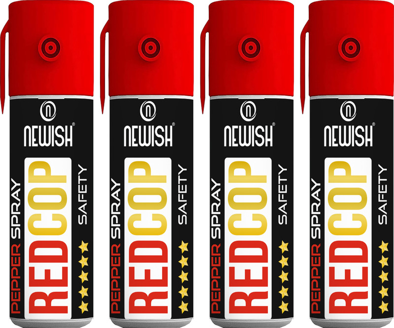NEWISH Pepper Spray For Self Defence| Strong , Pocket size, Range - 15 Feet (55 ml x 4) Pepper Stream Spray