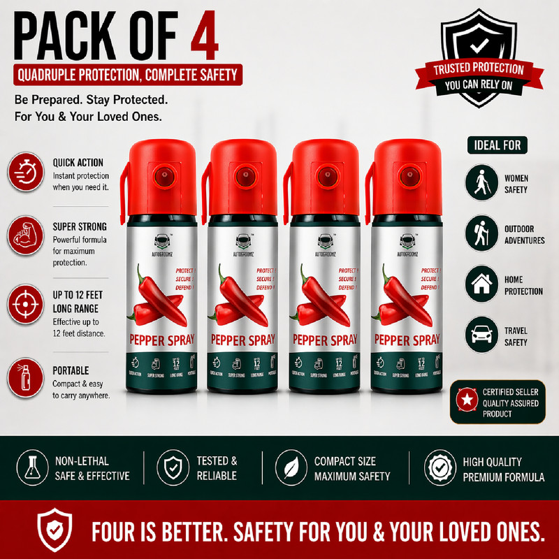 AUTOGROOMZ Portable Self Defense Spray, Long Range Protection for Women Pepper Gun