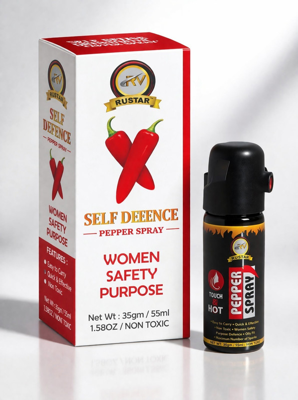 RVRustar Extra Strong Black pepper Spray for women self defence Pepper Stream Spray