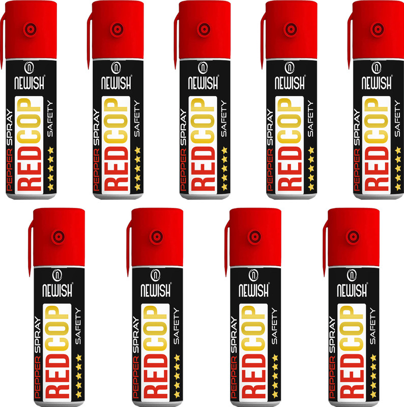 NEWISH : Powerful Black Pepper Spray Self Defence for Women Pack Of 9 Each (55 ml |35 gm|50 shots) Upto -15 Feet Pepper Stream Spray