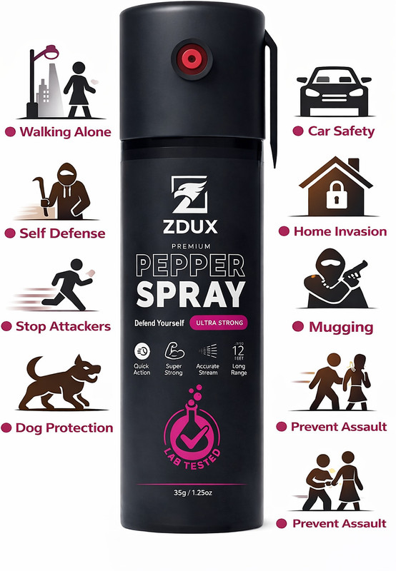 TRUSTROW Ultra Strong Pepper Stream Spray 60 ml Safety, Protection and Self Defence for Women , Men and Girls Combo pack of 3 Pepper Stream Spray