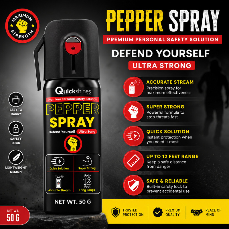 Quickshines Advanced Self Defense Pepper Spray Strong Safety Performance Protection Pepper Fogger Spray