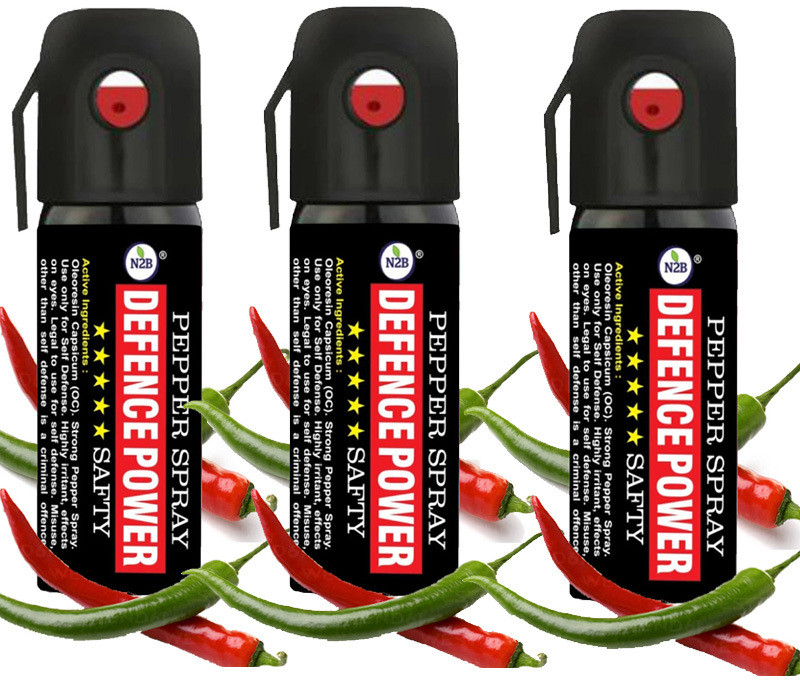 N2B Defence PowerWomen Self Defence green&red Pepper SprayforSafety Pack of 2 Pepper Stream Spray