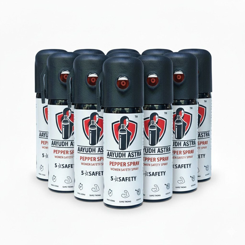 Aayudh Astra Chilli Pepper Spray For Women Safety 4 Pack | 50 ML Each Bottle Pepper Stream Spray