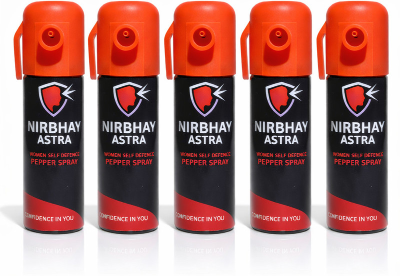 NIRBHAY ASTRA Pack of 5 piece Nirbhay Astra Women Self Defenc Pepper Spray Pepper Stream Spray