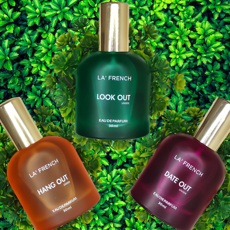 La French Date Night Perfume Gift Set 3x30ml Hang Out Look Out Date Out Scent Long Lasting Eau de Parfum - 90 ml(For Men & Women)