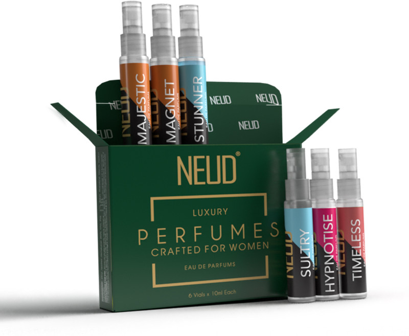 NEUD Luxury Perfumes for Women - 1 Pack (6 Vials x 10ml Each) Eau de Parfum - 60 ml(For Women)
