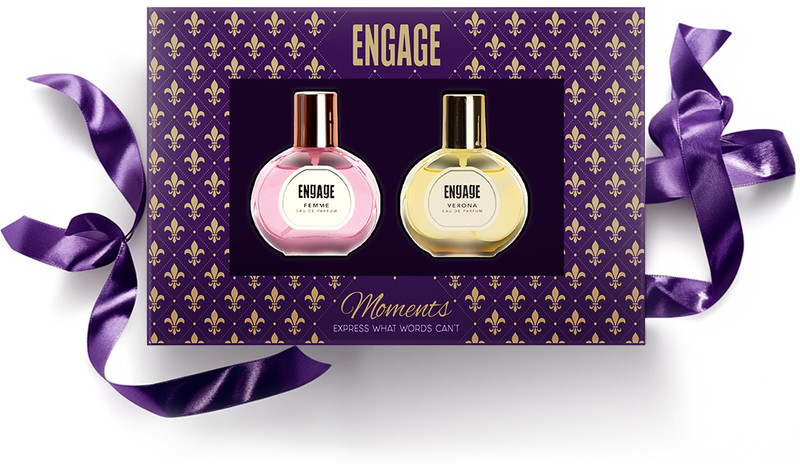 Engage Gift Set Moments Perfume, Long Lasting Fragrance, Wedding Hamper by ITC (50mlx2) Eau de Parfum  -  100 ml(For Women)