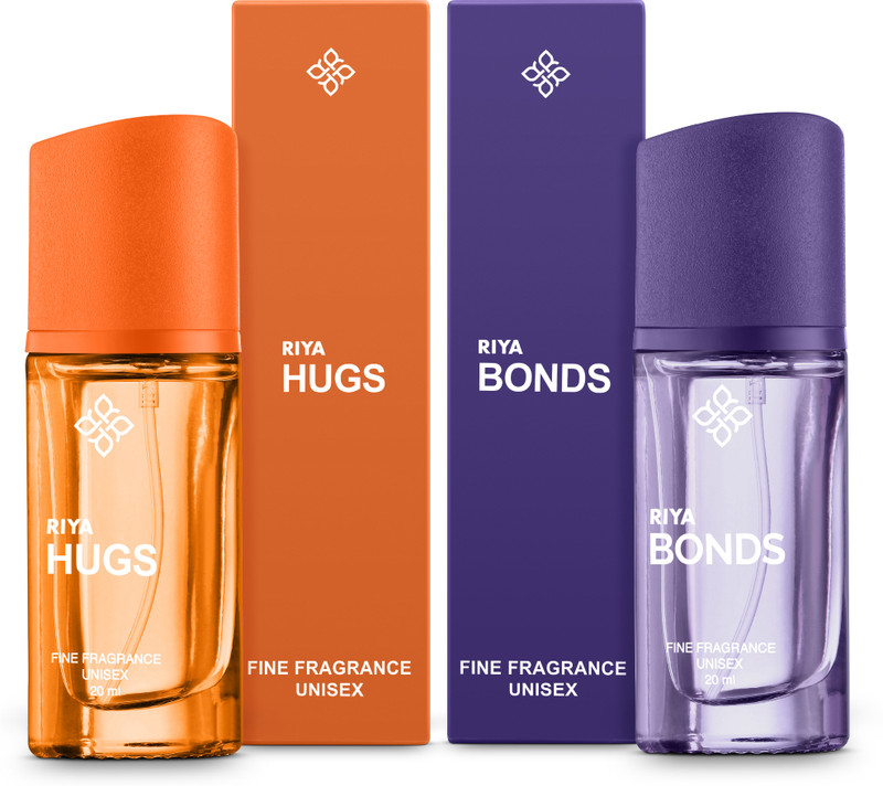 RIYA Hugs and Bonds Perfume for Unisex | 20 ml Each| Set of 2 |Long Lasting Fragrance Eau de Parfum  -  40 ml(For Men & Women)