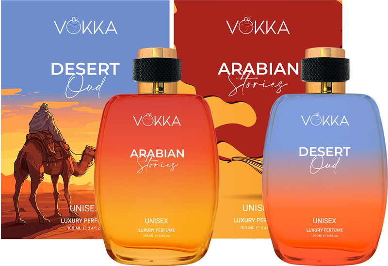 VOKKA Desert Oud & Arabian Stories 200 ml | Pack of 2 x 100ml Arabic Unisex Perfume Eau de Parfum - 200 ml(For Men & Women)
