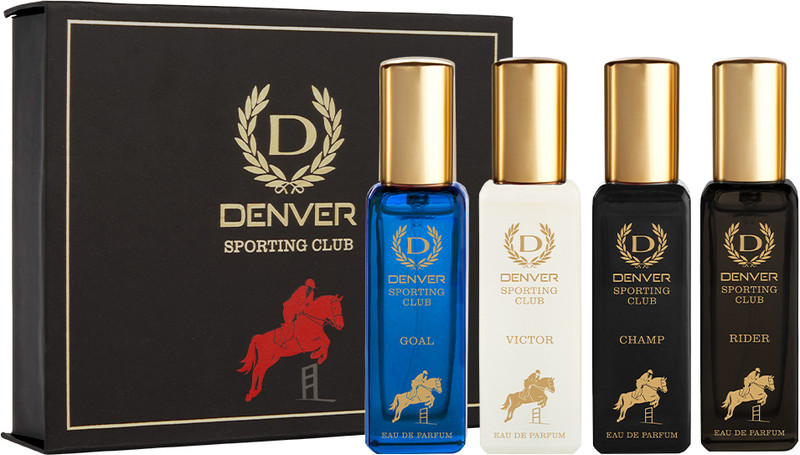 DENVER Sporting Club EDP- SRK's Favorite Luxury Gift Pack (20ml x 4) Perfume Eau de Parfum - 80 ml(For Men)