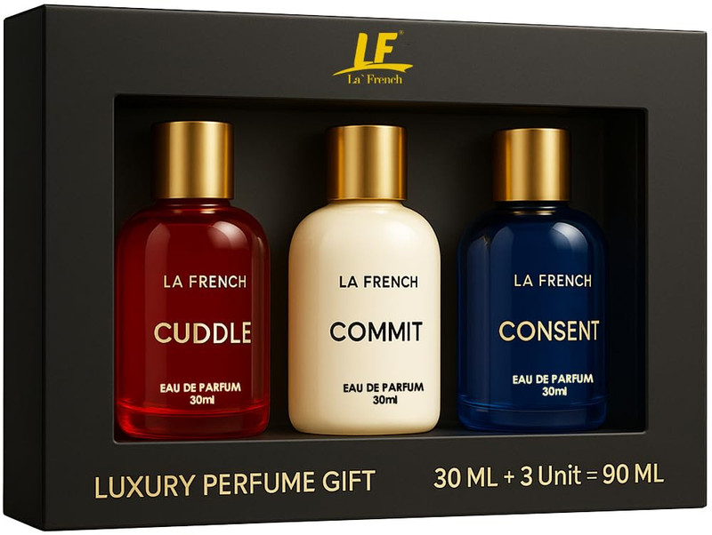 La French Perfume Gift Set for Women Cuddle | Comitt | Consent Long Lasting Scent 30ml X 3 Eau de Parfum - 90 ml(For Women)