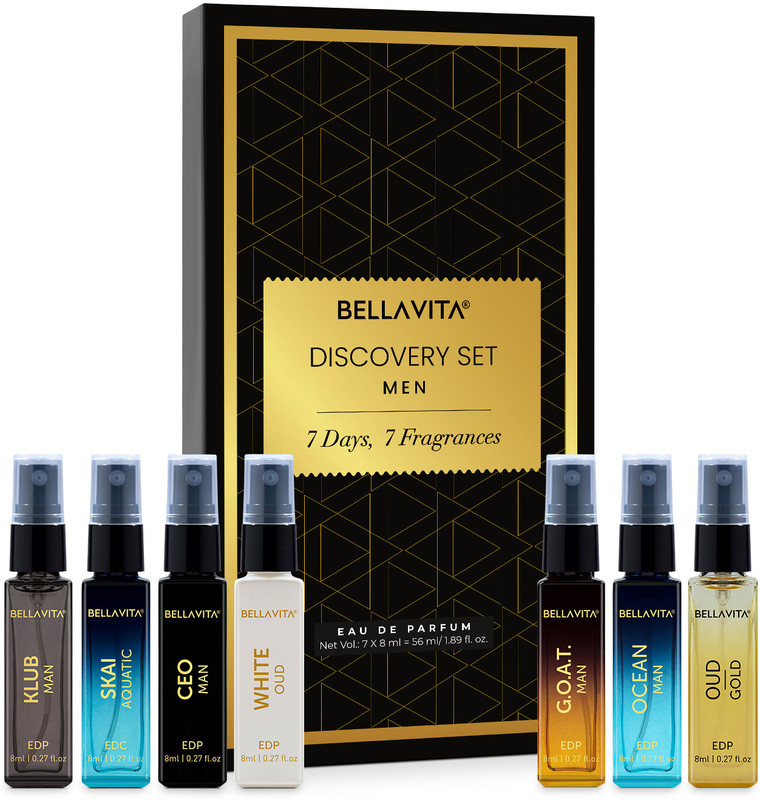 BELLAVITA Discovery Perfume Gift Set for Men|7x8ML|Long Lasting Fragrances| Eau de Parfum  -  56 ml(For Men)
