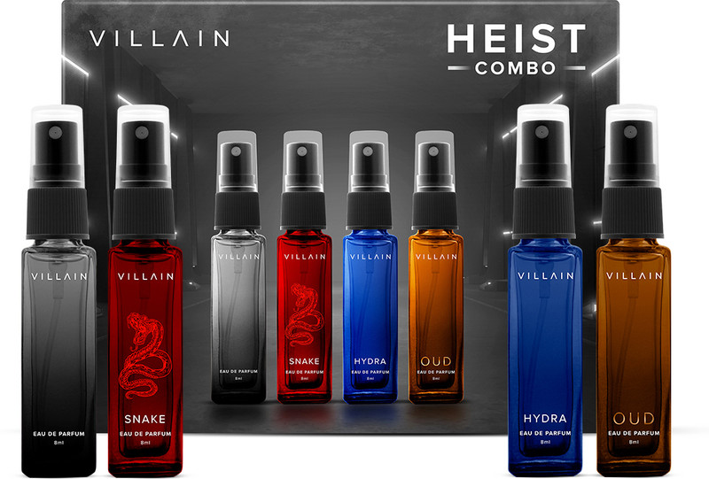 VILLAIN Heist Combo - 4 x 8ml | Premium Perfume Gift Set| Long Lasting Fragrance Eau de Parfum  -  32 ml(For Men)