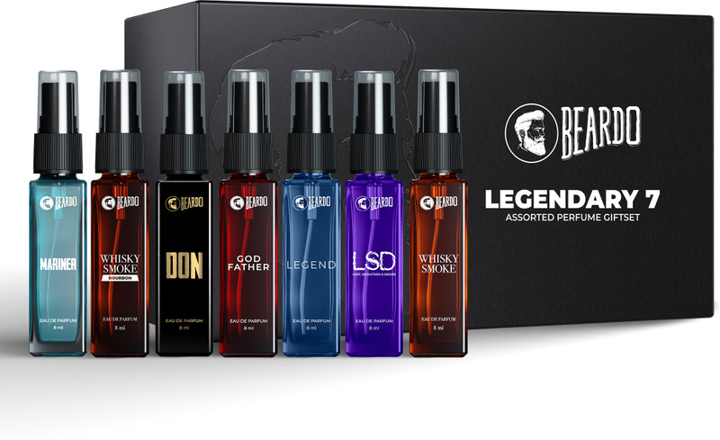 BEARDO Legendary Assorted Perfume Gift Set for Men | Long Lasting Fragrances | 7 x 8 ml Eau de Parfum  -  56 ml(For Men & Women)