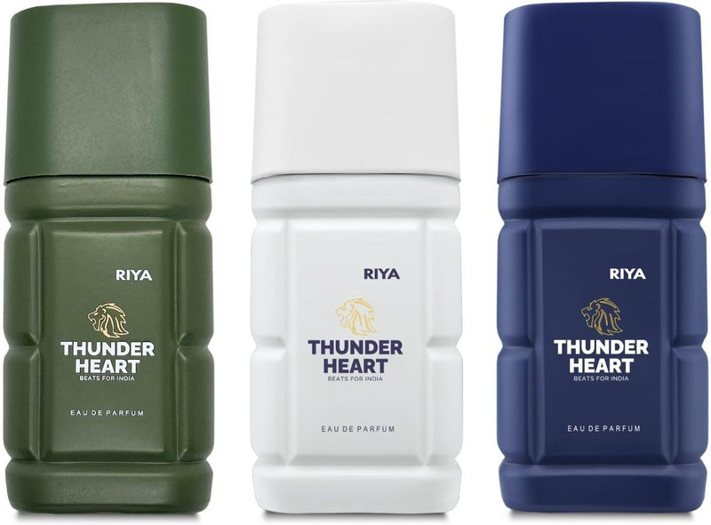 RIYA Thunderheart Green, White & Blue | Pack of 3 | 30ml Each Eau de Parfum  -  90 ml(For Men)
