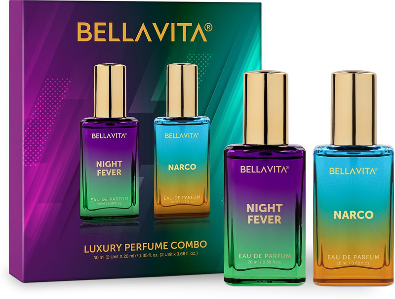 BELLAVITA NARCO Perfume & NIGHT FEVER Perfume combo|2X20ML|With Citrusy & Woody Notes| Eau de Parfum  -  40 ml(For Men & Women)