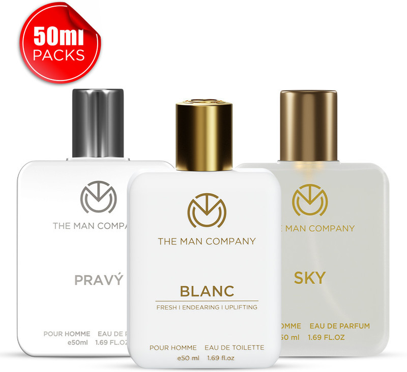 THE MAN COMPANY Blanc, Sky and Pravy Perfume for Men 3 x 50ml | Long-Lasting Fragrance Perfume  -  150 ml(For Men)