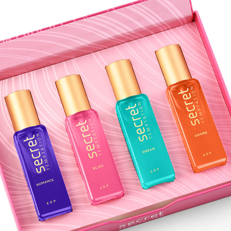 Secret Temptation Luxury Perfume Gift Set for Women with Romance, Adore, Dream & Bliss (20 ml x 4) Eau de Parfum - 80 ml(For Women)
