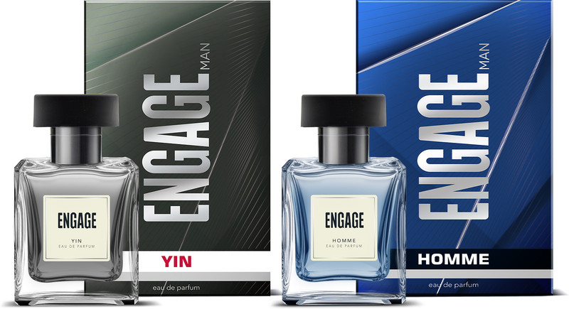 Engage Yin + Homme EDP Combo for Men 50ml x2, Skin Friendly Eau de Parfum Eau de Parfum  -  100 ml(For Men)