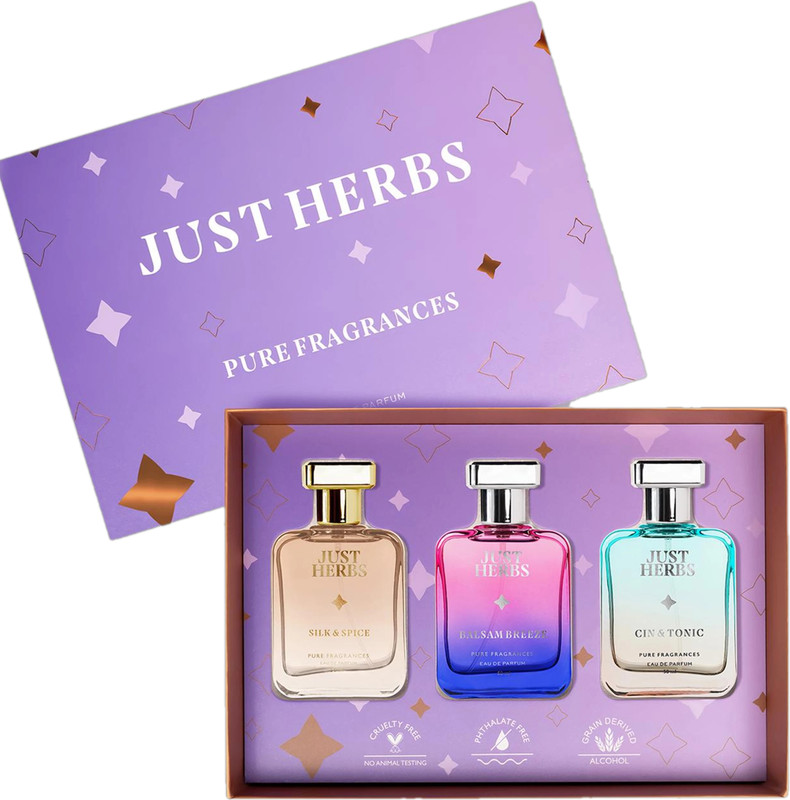 Just Herbs Pure Fragrances Refreshing & Energising Trio Perfume Set of 3 - 50ML Eau de Parfum - 150 ml(For Men & Women)