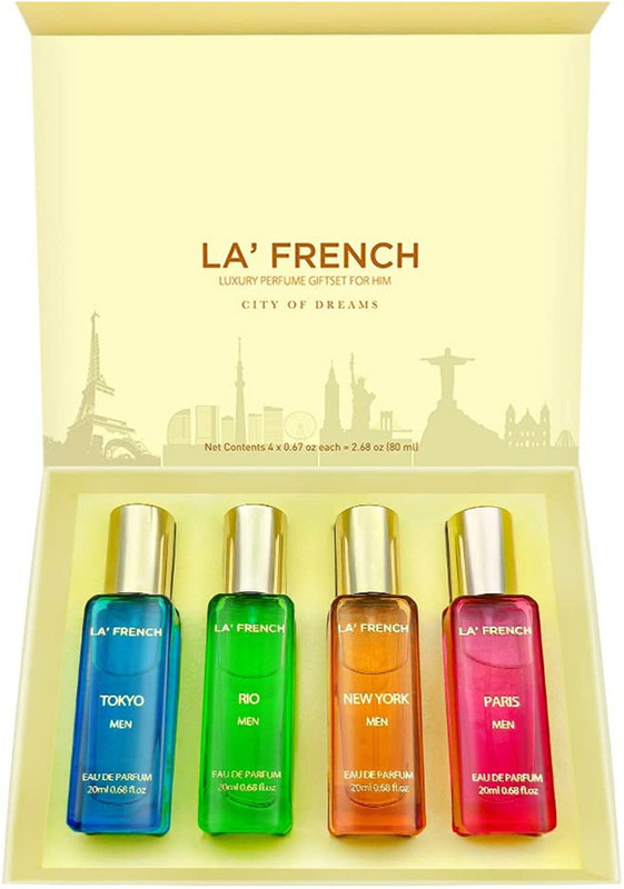 La French City Of Dreams Rio Paris Tokyo City Luxury Perfume for Him Gift Set 4 X 20ml Eau de Parfum - 80 ml(For Men)