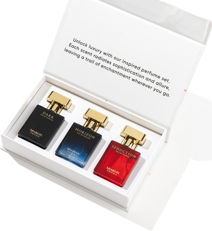 Arabian Aroma Signature Perfume Gift Set For Unisex ( SEDUCTION + HORIZON + DARK ) Eau de Parfum  -  30 ml(For Men & Women)