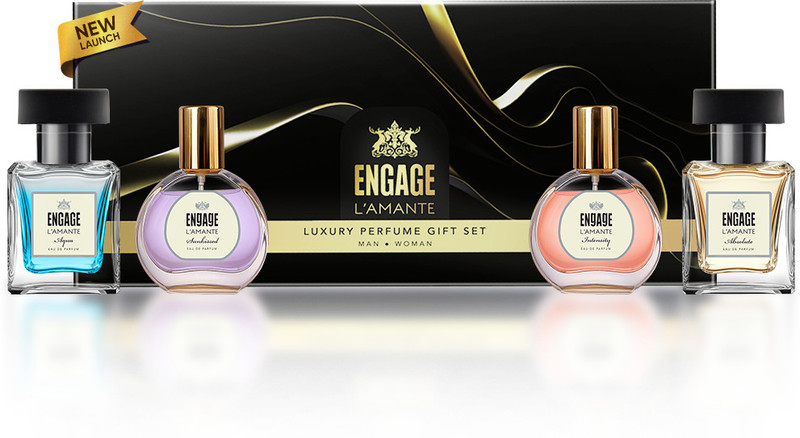 Engage L'amante Luxury Perfume Gift Set, 25mlx4, Couple Perfume Set,For Men & Women Eau de Parfum  -  100 ml(For Men & Women)