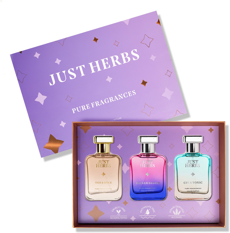 Just Herbs Pure Fragrances Refreshing & Energising Trio Perfume Set of 3 - 50ML Eau de Parfum - 150 ml(For Men & Women)