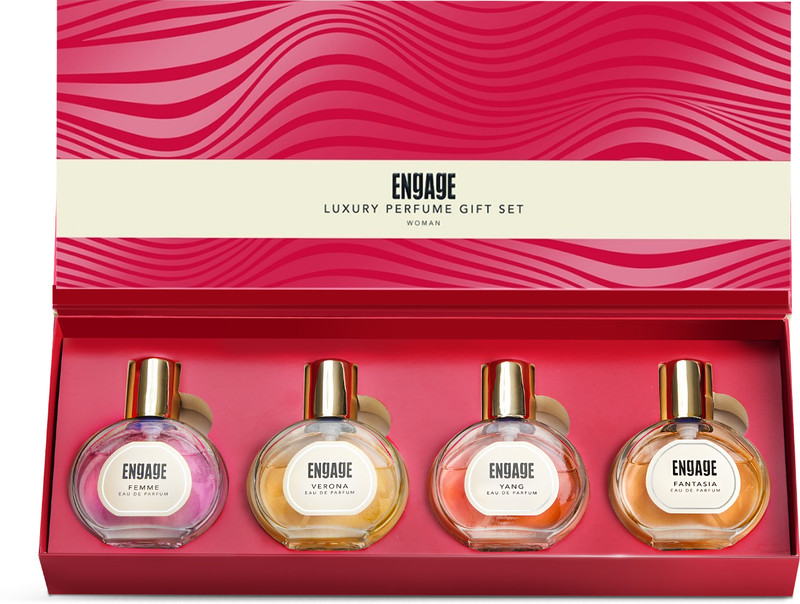 Engage Gift Set Luxury Travel Perfume, Long Lasting Fragrance, Wedding Hamper(25mlx4) Eau de Parfum - 100 ml(For Women)