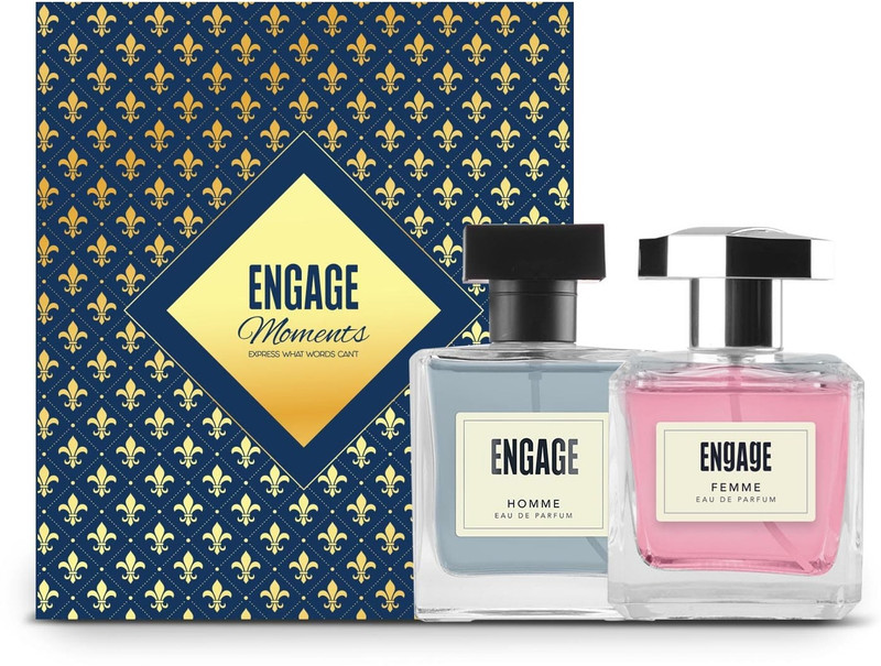 Engage Gift Set Moments Unisex Perfume, Long Lasting Fragrance Pack of 2 Wedding Hamper Eau de Parfum  -  200 ml(For Men & Women)