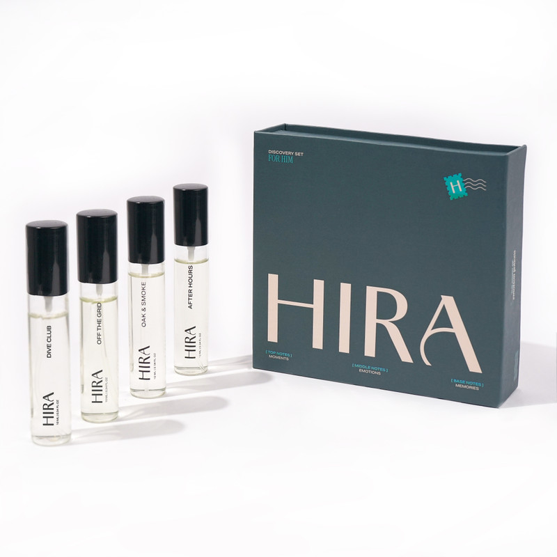 HIRA Discovery Set 4 Luxury Perfume - DiveClub, Oak & Smoke, Off the Grid, AfterHours Eau de Parfum - 40 ml(For Men)
