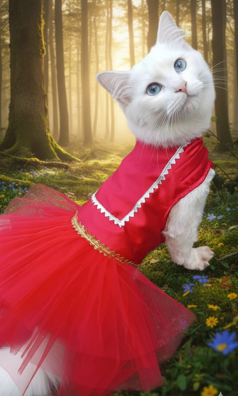 HEER FASHION Frock for Cat(Red)