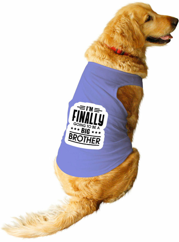 RUSE Tank for Dog(1I Am Finally Going To Be Big Brother Printed Dog Tee(Lavender/XL))