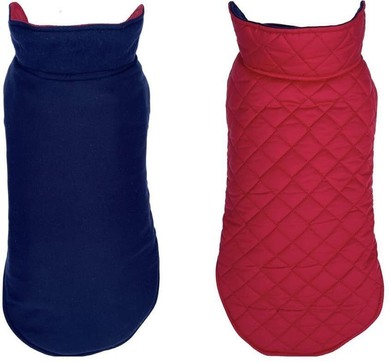 Pets Planet Winter Jacket, Coat for Dog, Cat(Cat Printed Red Reversible Dog Jacket, 22 Inch XXL)