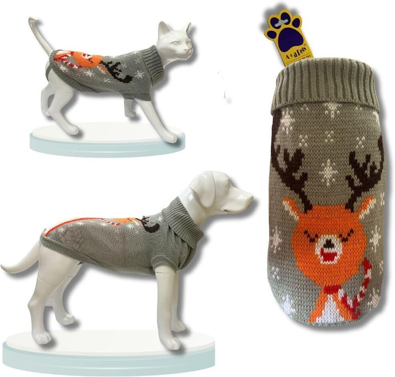 A+a pets Sweater for Dog, Cat(Cold Weather Warm Clothes for Cat & Dog, Stripes Blue, S)