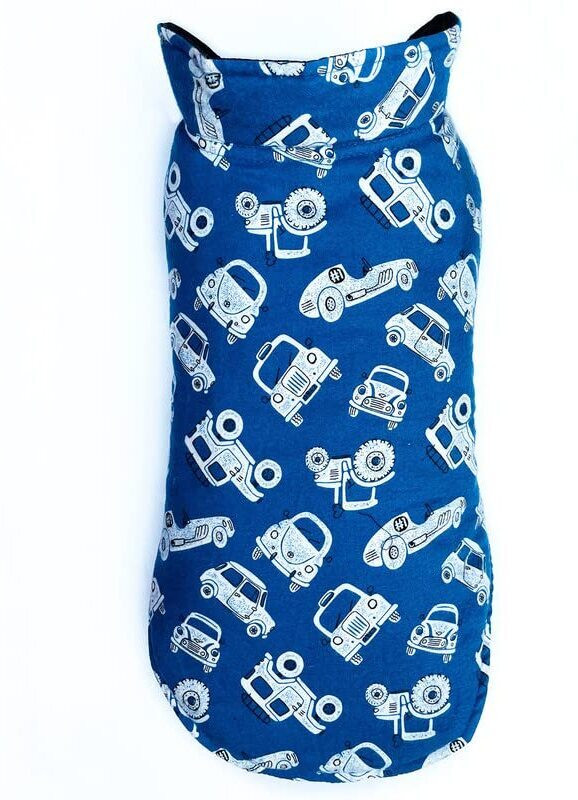 Pets Planet Winter Jacket for Dog, Cat(Blue Car Printed)