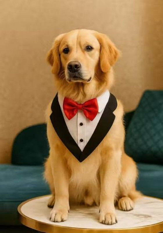 Samahi Bow Tie, Bandana, Tuxedo for Dog, Cat(BLACK)