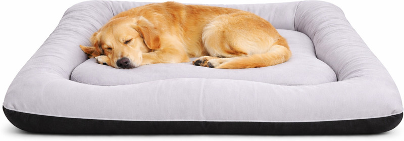 SH Luxe Luxury Rectangular Pet Bed with Bolster Support – Durable Calming Dog Mat L Pet Bed(Grey)