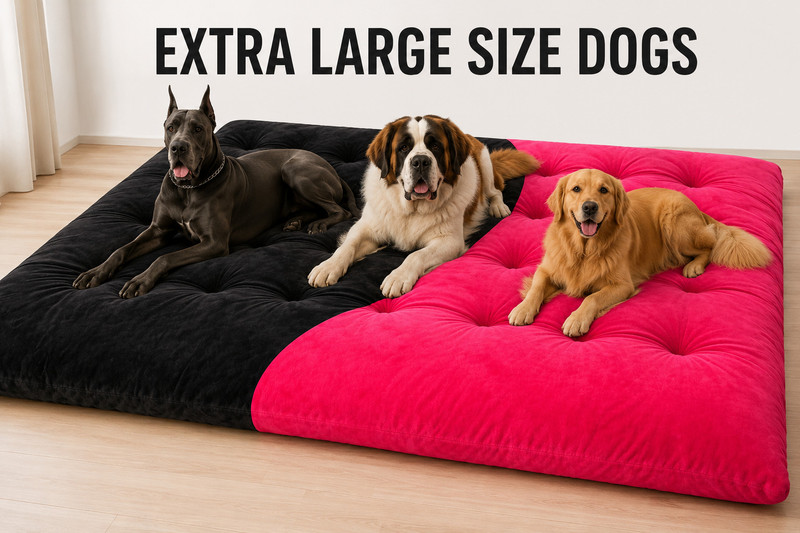 Plsmile Premium Extra Large Dog Bed With Pillows | Soft Washable Pet Sofa Bed 4XL Pet Bed(Red, Black, Brown, Green)