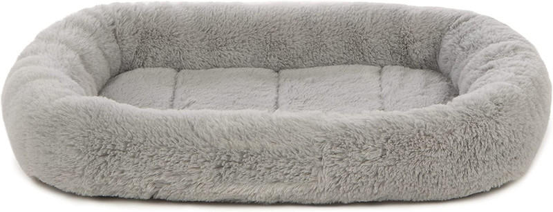 Paitsco Luxury Soft Plush Fur Pet Bed for Dogs & Cats Pet Sofa Bed Comfort Sleeping S Pet Bed(GREY)