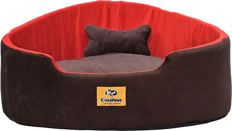 CozyPaws Velvet Pet Bed for Dogs & Cats | Ultra-Soft Cushion | Comfortable & Supportive S Pet Bed(BLUE YELLOW)