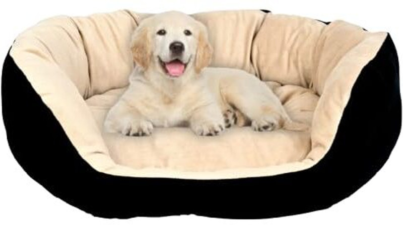 Fillaxy Super Soft Dog & Cat Bed | Dual Color |Durable| Calming Dog Bed M Pet Bed(Beige)