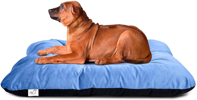Pet's BFF Rectangular Reversible Bed for Dog & Cat Medium Size,Washable Velvet,60 x 70 Cm M Pet Bed(Black + Cream)