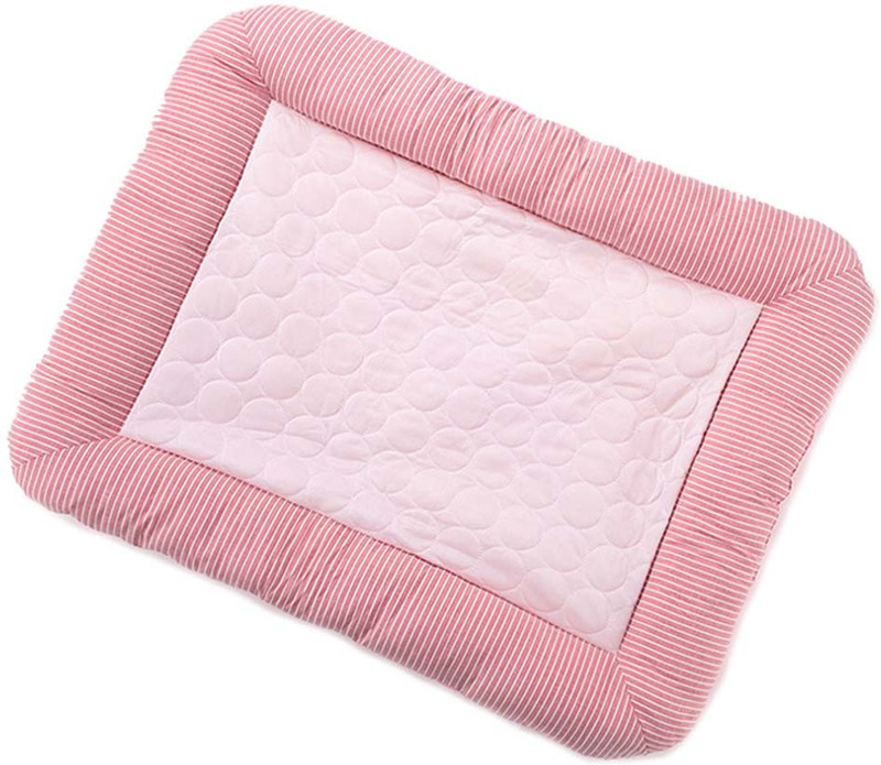 KUBER INDUSTRIES Rectangular Dog & Cat Bed|Nylon and Polyester With Cotton Filling M Pet Bed(Pink)