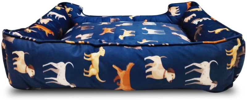 Subaka Dogs and Cats Denim | Cuddler Bed | PolyFibre Filling | Large Bed (27*22*7.5in) L Pet Bed(Blue)