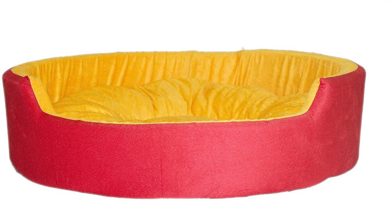 Furry Smile Simple Letest Rounded Bed for Dogs and cat S Pet Bed(Pink & Black)