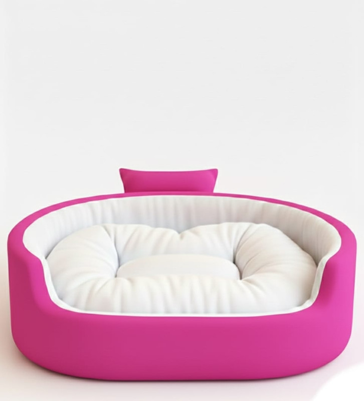 TRANDING SMILE Luxury Collar Sofas , Beds For Dog And Cat L Pet Bed(Pink & White)