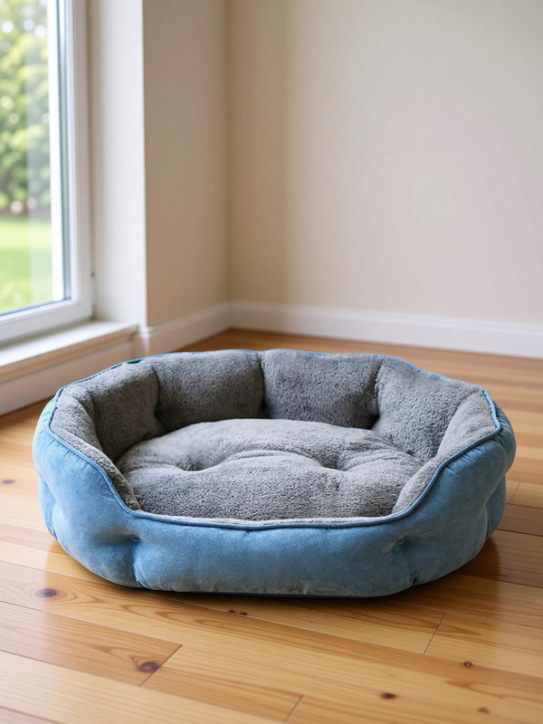 Ashok enterprises Dog & Cat Washable Beds for Pets & Puppy, Round Dog Bed Sofa for Dogs. S Pet Bed(Sky Blue)